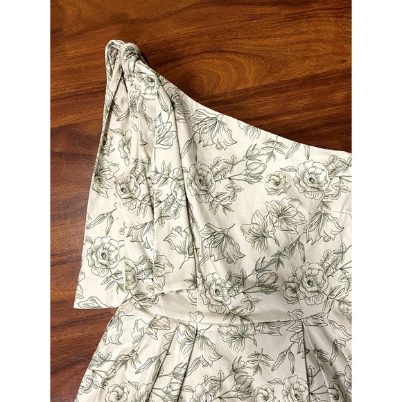 NWT Green/ Cream Floral One Shoulder Gianni Binni Dress - Picture 6 of 7